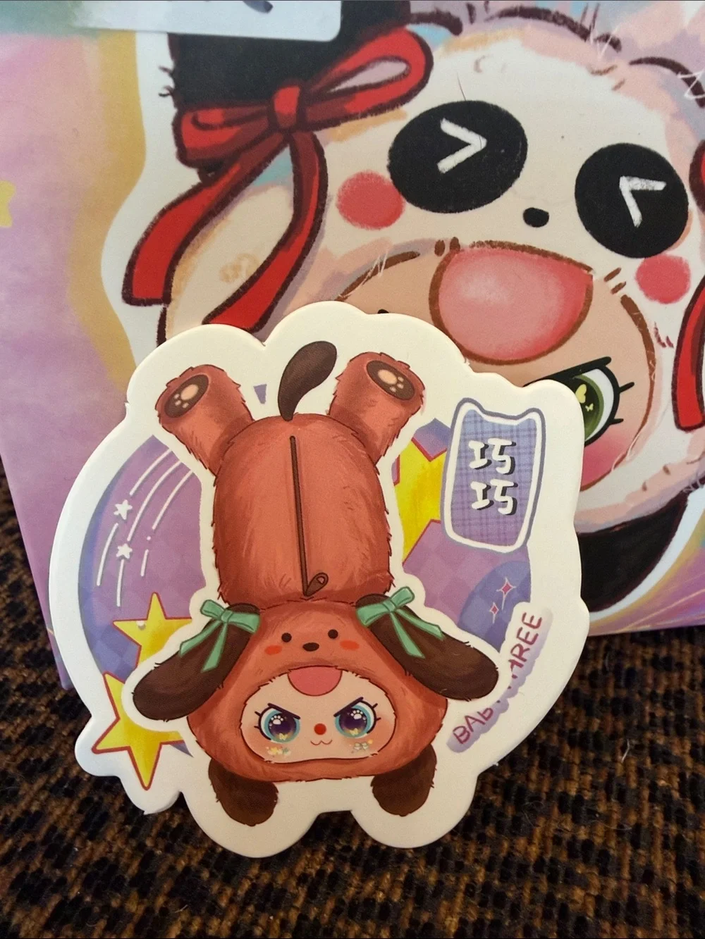 New Confirmed Baby Three Plush Cosmetic, Pen & Pencil Zipper Bag with Keychain